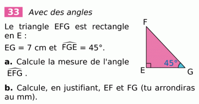 l'exercice n°33 page 147 du manuel de math de 4°eme