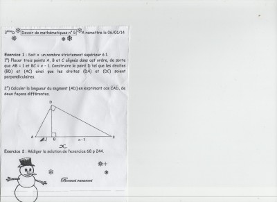 Sujet du devoir maison