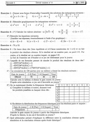 Voici mon DM c'est sur l'exercice 1 que je Bloque.