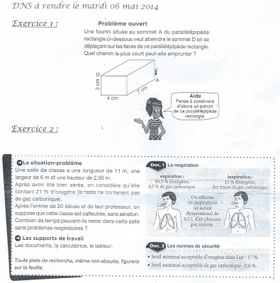 Sujet de maths