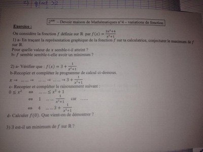 énoncé du devoir maison pour plus de précision