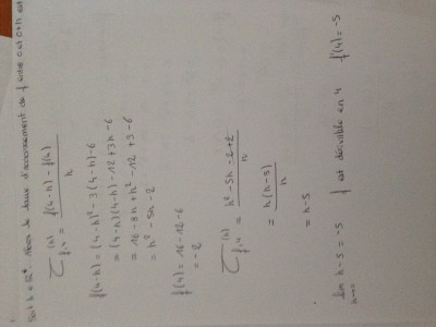 Question 2 : f'(4)