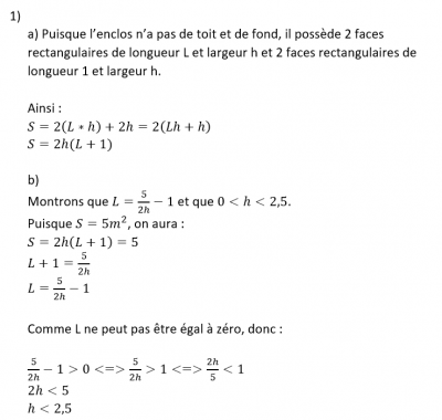 Devoir de math (ex 5 énoncé mon travail 1).png (37.13 Kio) Vu 37472 fois Exercice 1