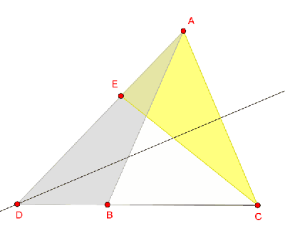 Le triangle jaune est presque droit alors que le gris ne l'est pas du tout